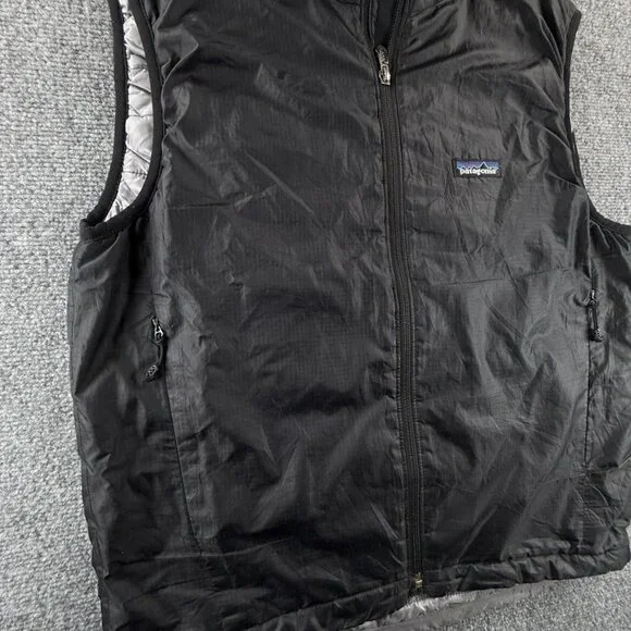 Patagonia Micro Puff Vest Men Small Black Full Zip Primaloft Puffer 83995 Adult